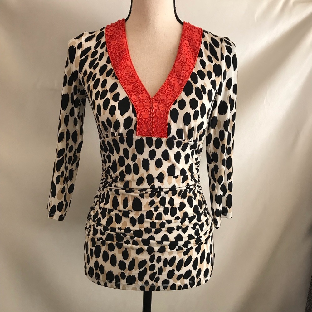 Boston Proper Top Cheetah Print Long Sleeve Size: XS
